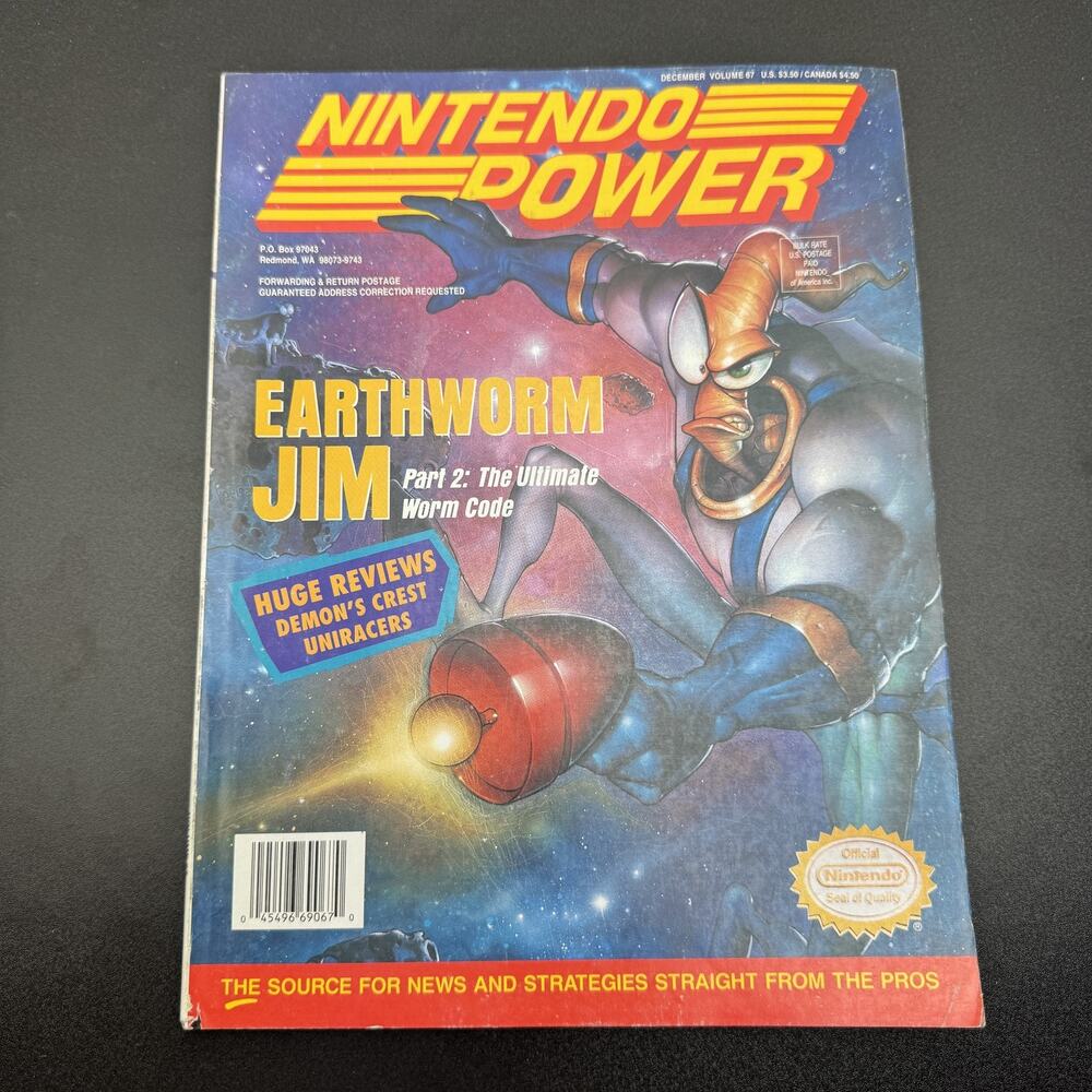 Nintendo Power Magazine Vol 67 December 1994 Earthworm Jim Demon's Crest